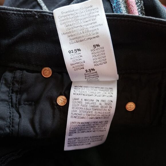 Mother High Waist Looker Ankle Fray Guilty Glitter Racer Skinny Jeans Black - Picture 11 of 13